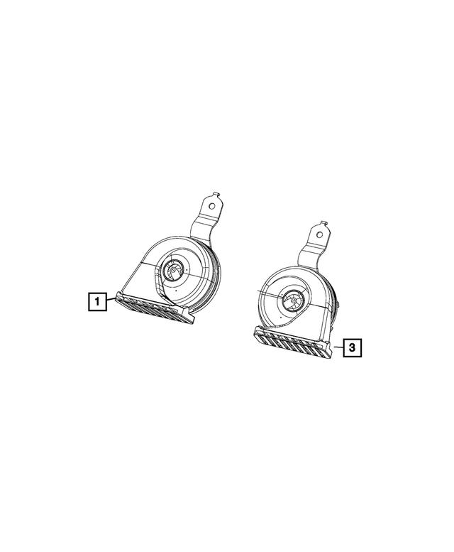 Horn And Bracket - Mopar (68386896AA)