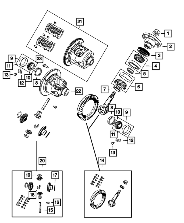 Differential Side Bearing Kit - Mopar (68067933AA)