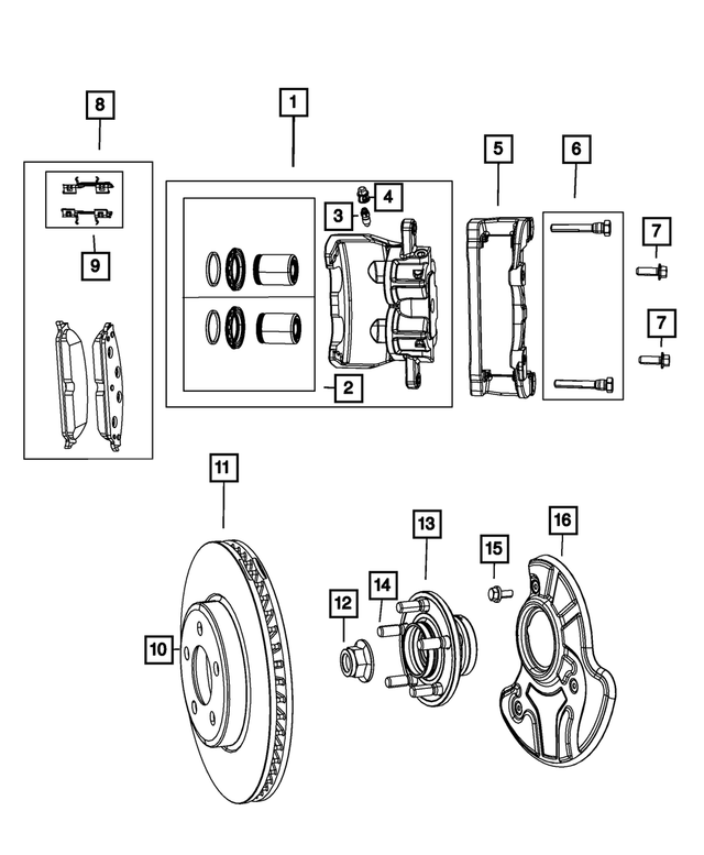 Brake Hub And Bearing - Mopar (68302651AA)