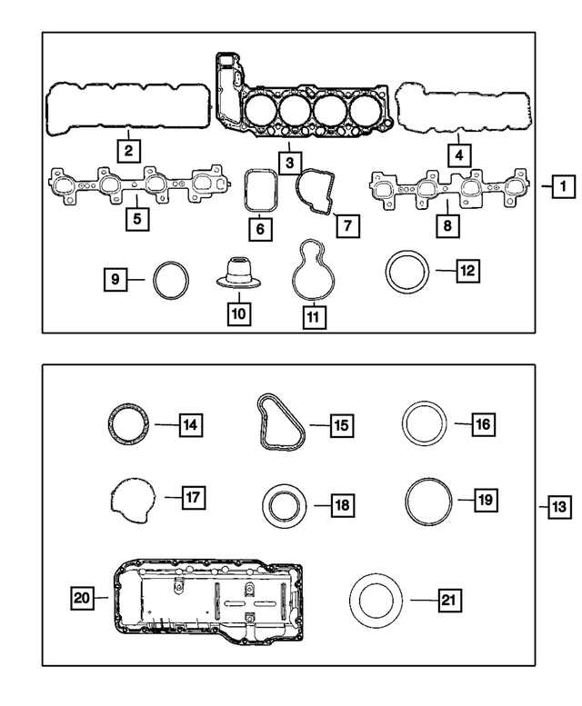 Engine Upper Gasket Package - Mopar (68001777AA)