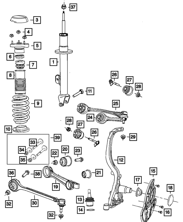 Tension Strut, Left - Mopar (04670509AG)