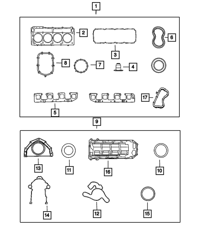 Engine Upper Gasket Package - Mopar (5135357AG)