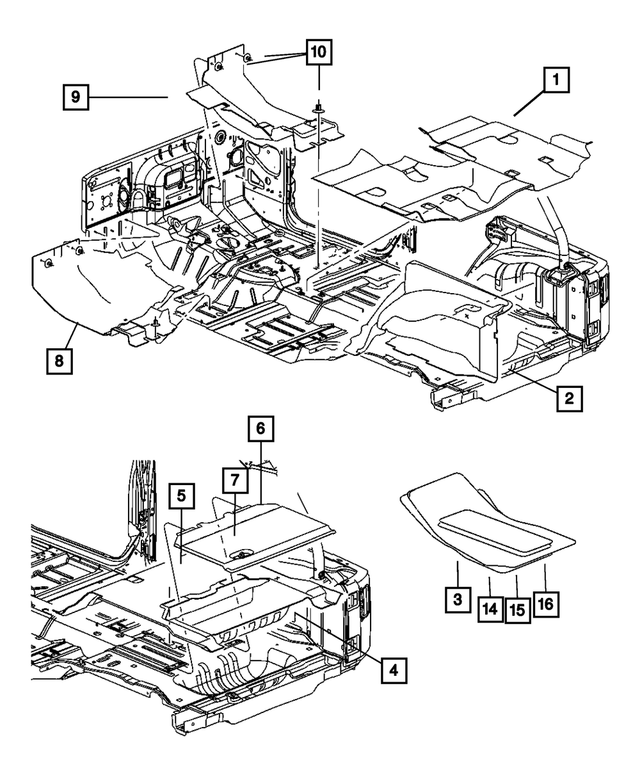 Mat Kit-Floor - Front - Mopar (82210164AC)