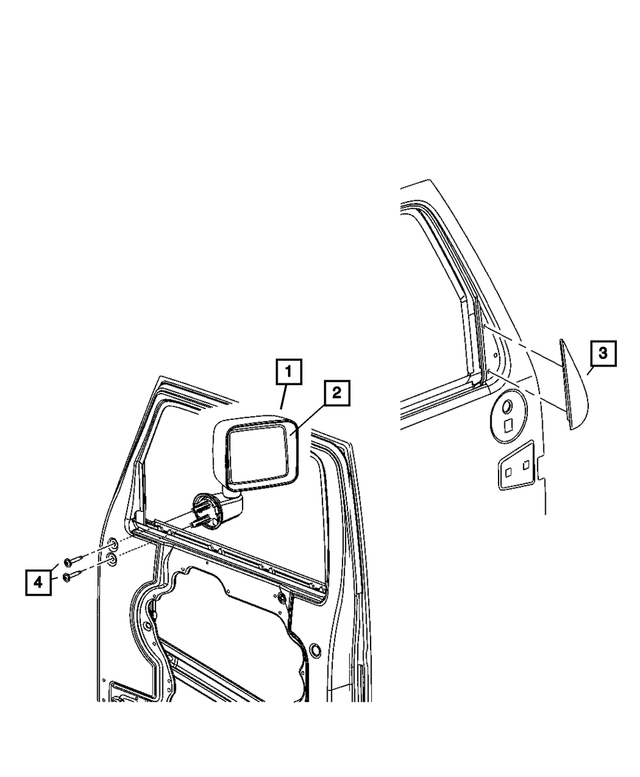 Outside Rear-View Mirror, Right - Mopar (68249846AD)