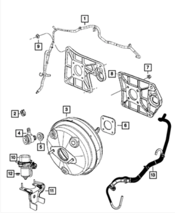 Power Brake Booster - Mopar (68091279AC)