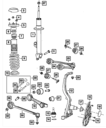 Lower Control Arm, Right Front, Lower - Mopar (5168389AB)