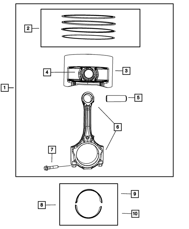 Connecting Rod Bearing Kit - Mopar (68002286AC)