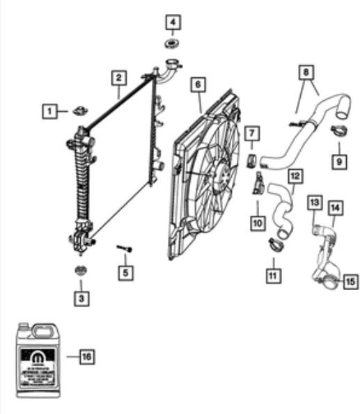 Radiator Outlet Hose - Mopar (55038025AB)