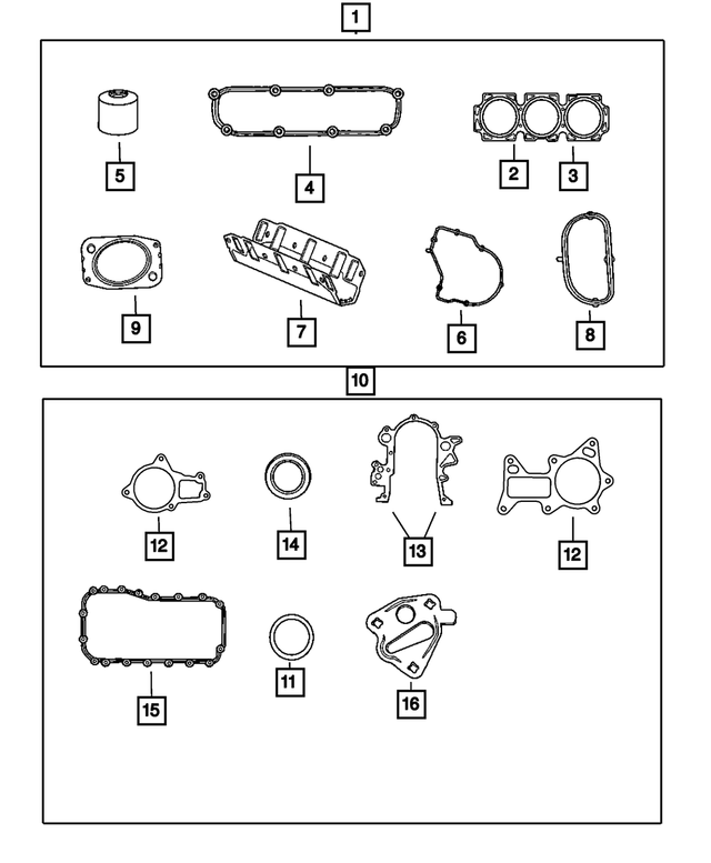 Engine Lower Gasket Package - Mopar (68029544AD)