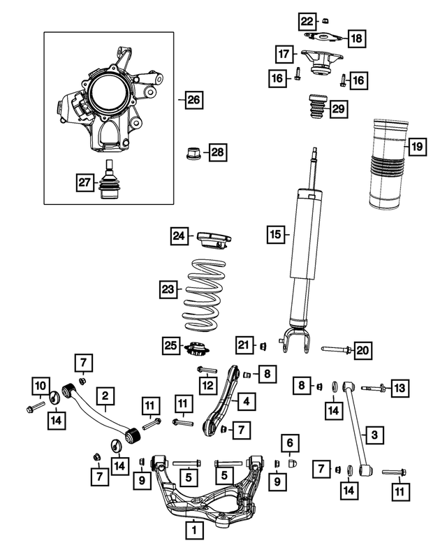 Shock Upper Mount - Mopar (68029590AF)