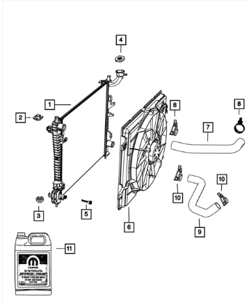 Radiator Inlet Hose - Mopar (55038022AB)