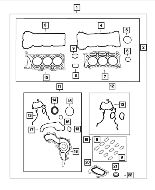 Engine Gasket Kit - Mopar (68078554AD)