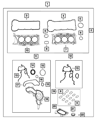 Engine Gasket Kit - Mopar (68370039AC)