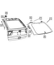 Lift-Gate Glass Prop, Left - Mopar (68083885AA)